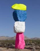 pink white blue yellow mountain | UGO RONDINONE