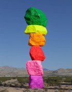 violet pink red orange yellow green mountain | UGO RONDINONE