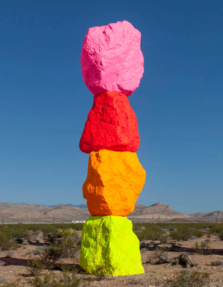 yellow orange red pink mountain | UGO RONDINONE