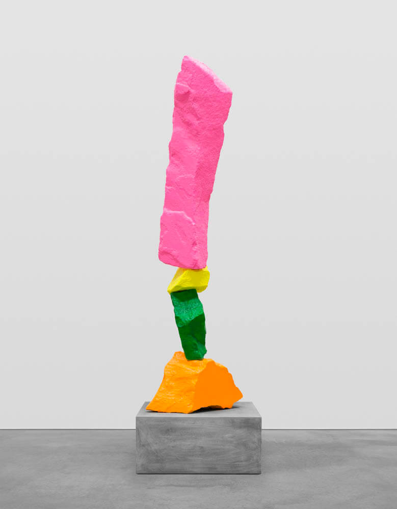 orange green yellow pink mountain | UGO RONDINONE