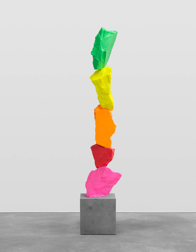 pink red orange yellow green mountain | UGO RONDINONE