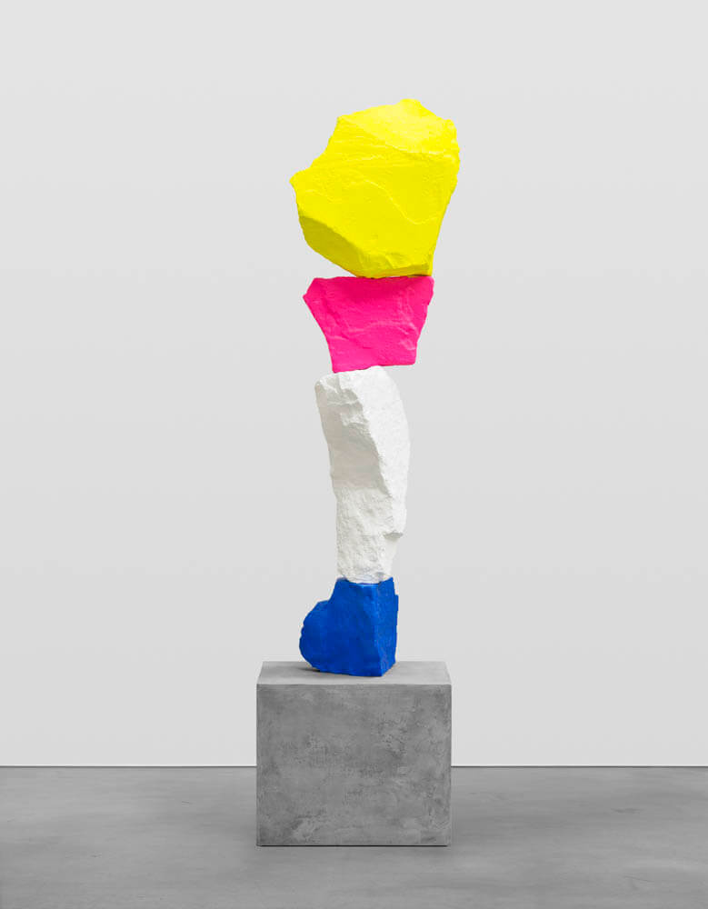 blue white pink yellow mountain | UGO RONDINONE
