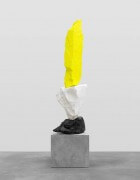 black white yellow mountain | UGO RONDINONE