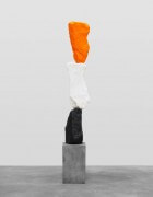 black white orange mountain | UGO RONDINONE