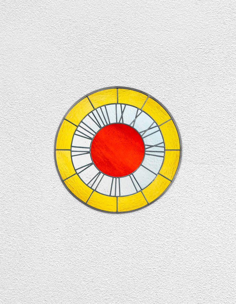 yellow white orange clock | UGO RONDINONE