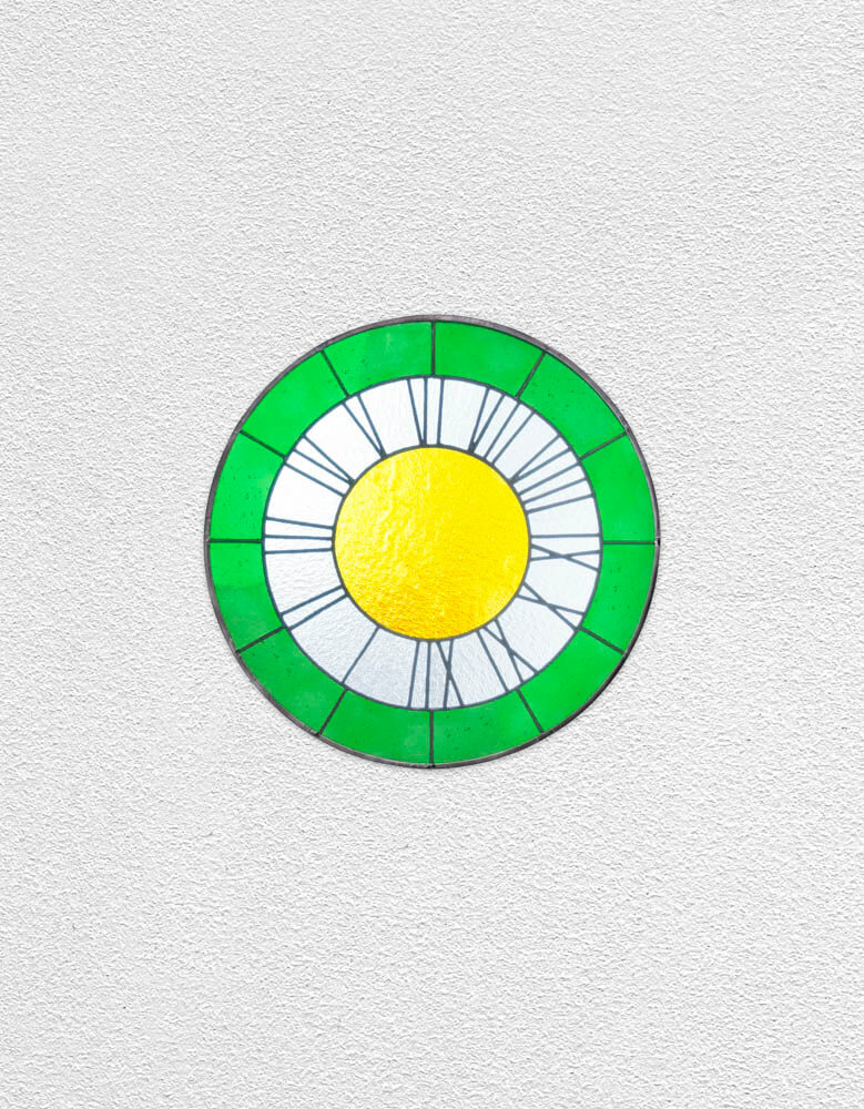 green white yellow clock | UGO RONDINONE