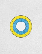 yellow blue white clock | UGO RONDINONE