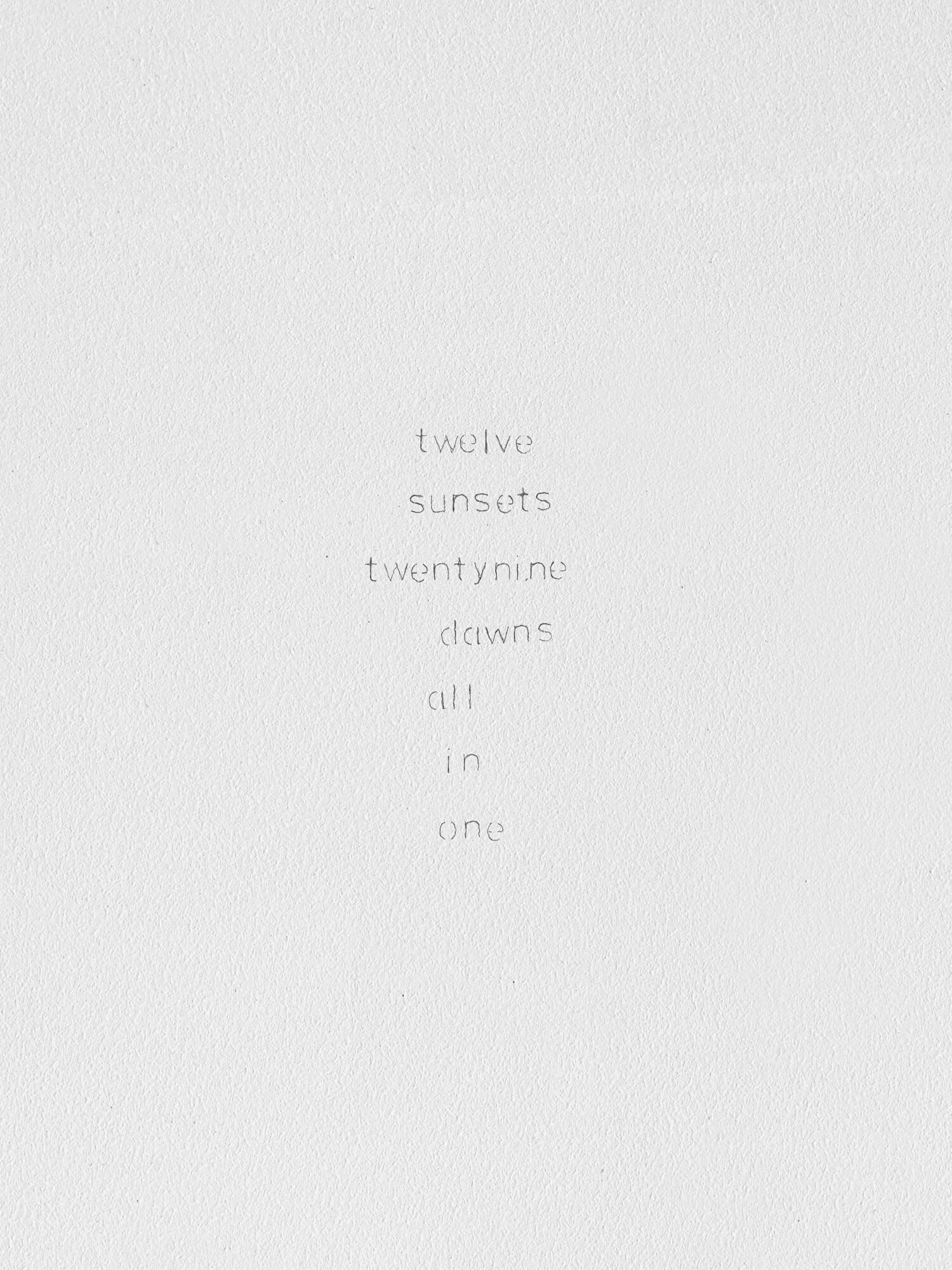 poem | UGO RONDINONE