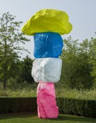 pink white blue yellow mountain | UGO RONDINONE