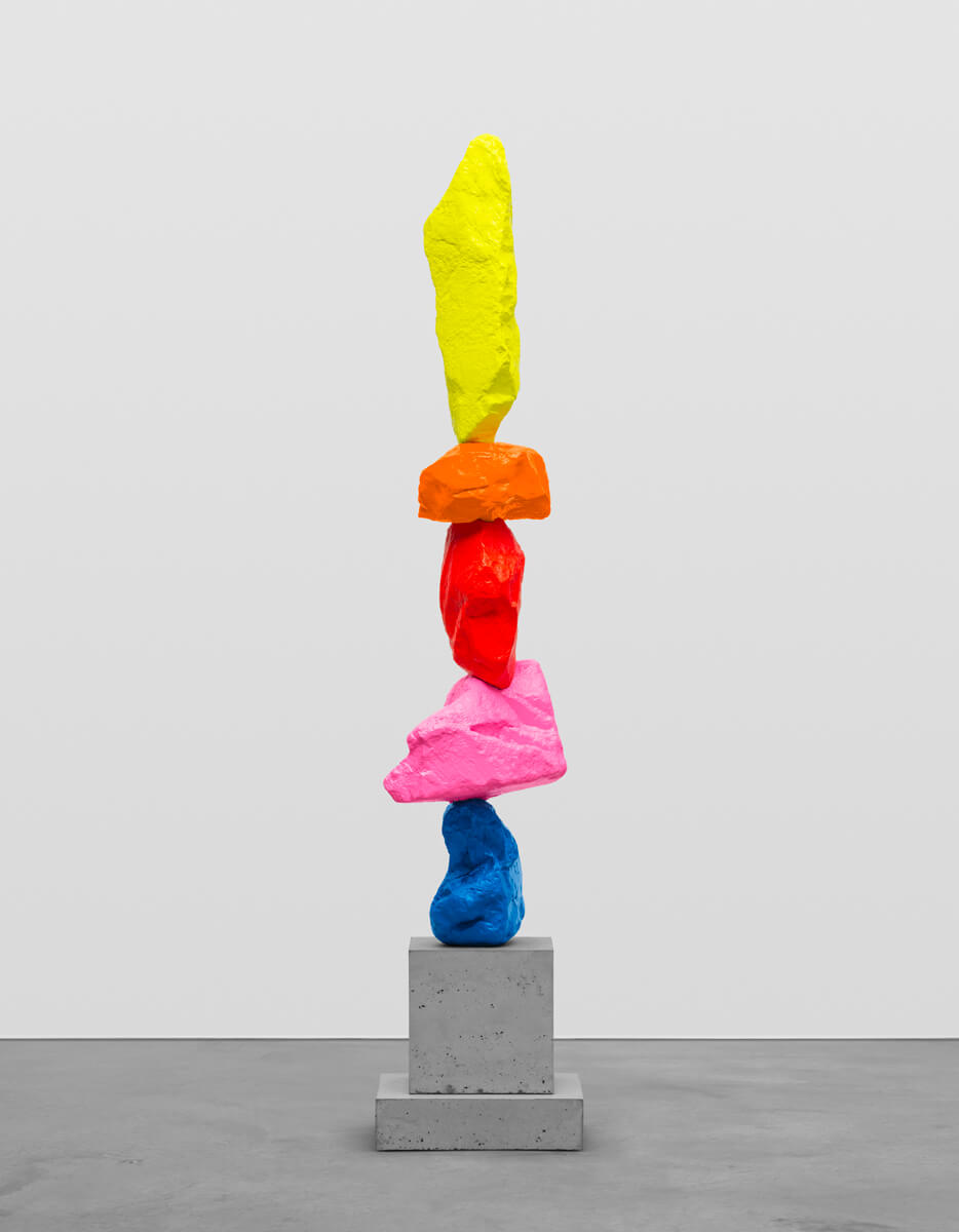 blue pink red orange yellow mountain | UGO RONDINONE