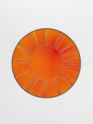 dark orange clock | UGO RONDINONE